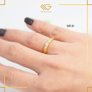 CINCIN KAWIN CINCIN NIKAH EMAS KADAR 375/8K MODEL SIMPLE MATA SATU KODE WR 81