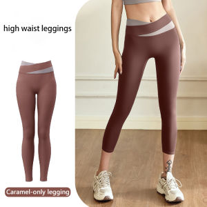Workout Clothes Yoga Set Sports Wear Active Wear Gym Clothes For Women Contrast Color Gym Shirt Yoga Top Short Sleeve With Pad Yoga Pants Gym Workout Leggings High Waist Hip-Lifting