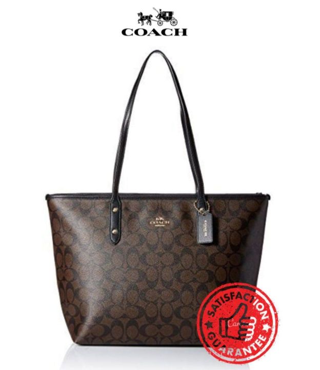 Coach signature hotsell city zip tote