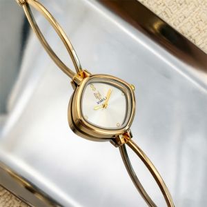 LUMIYA Ultra-thin Curved Strap Square Bangle Watch Thin Metal Bracelet Solid Color Dial Minimalist Watch for Women Fashion Bracelet Wristwatch