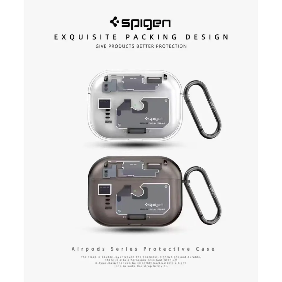 Spigen Ultra Hybrid Zero One Silicon Case with Hook for Airpods Pro 2  Airpods Pro 3 Case Cover