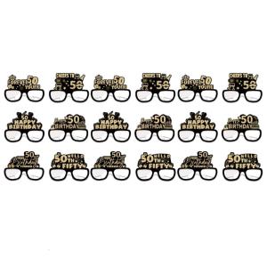 18pcs Creative Paper Glasses for Kids Birthday Celebration Accessories Colorful Party Eyewear Party Photo Booth Props