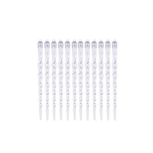 HUNIU 12pcs 13/15/20cm Christmas Clear Icicle Pendants Twisted Transparent Fake Icicle Ornament Kids Gift Hanging Christmas Tree Decoration Xmas Decoration
