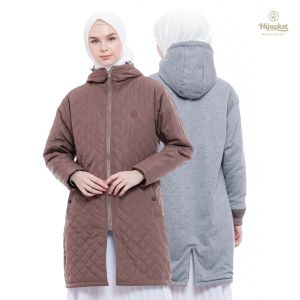 HIJACKET - Jaket Series Genova Mocca 2 In 1 Looks / Jaket Wanita Bolak - Balik / Jaket Panjang Wanita Bahan Micro Quilting Parachute