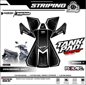 STICKER STRIPING DASHBOARD PELINDUNG DASHBOARD TANKPAD BEAT DELUXE 2020 2021 2022 2023 (BODY PROTECTOR DECK PAD COVER)