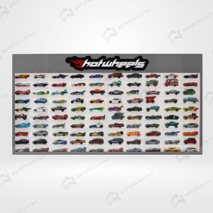 RAK HOTWHEELS ACRYLIC ISI 120 DENGAN LOGO SKALA 1:64