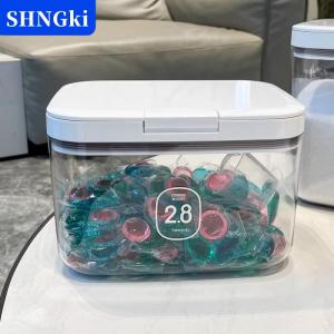 [COD] 🔥🔥🔥SHNGki Giặt Pod container giặt Pod chủ niêm phong và tự động pop-up công suất lớn giữ giặt chậu cho phòng giặt