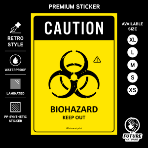 Caution Biohazard Keep Out. Premium Sticker. Warning. Sign Label Notice Signage. Laminated Waterproof Scratch Resistant. Suitable for Indoor and Outdoor.