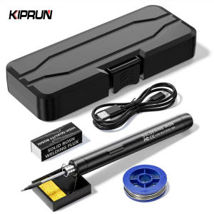 KIPRUN Electric Soldering Iron 800mAh Digital Electric Soldering Iron Kit 300-400℃ Temperature Adjustable Wireless Smart Welding Solder Tool USB Rechargeable