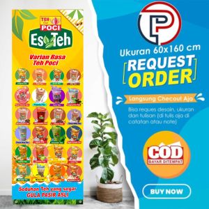 Ambil Promonya  >> banner spanduk teh poci menu lengkap terlaris