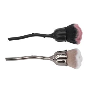 2pcs Rose Flower Makeup Brush Soft Brush Acrylic Nail Arts Manicure Dust Cleaner Brush for Nail Trimming Cleaning Makeup Brush Tools