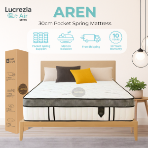 [New Launch] AREN Pocket Spring Mattress (Compressed) 25/30cm – Single Super Single Queen King