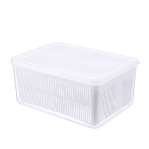 Square Vegetable Fruit Washing Basket Multipurpose Plastic Drain Basket Kitchen Double-layer Storage Strainer with Lid