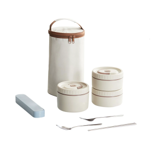 Durable Nonrust Steel Lunch Box Set Thermal Insulation Leak Proof Design Microwave Safe for Daily Use