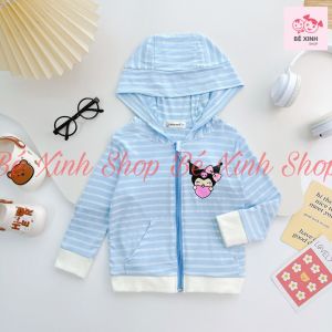 [BIGG SALE] Áo khoác cho bé gái bé trai trẻ em 0 - 7 tuổi ÁO KHOÁC chống nắng cho bé gái trai thun lạnh KẺ SỌC Bé xinh shop