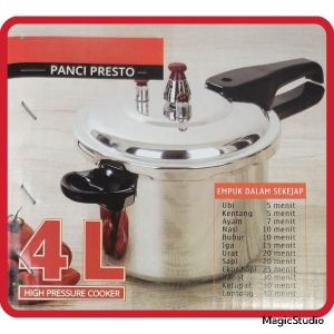 Panci Presto 4 Liter 18 cm High Quality  Pressure Cooker Pelunak Daging Anti Lengket Presto Original SERBAGUNA