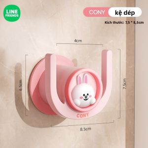 Giá Treo Dép Line Friends Brown Dán Tường Không Khoan Nhựa ABS LFB259