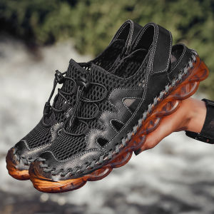 Prikol Terbaru Model Sandal Pria Hiking Kulit Sapi Gunung Sendal Adventure Anti Slip Nyaman Mendaki Cowok Dewasa Keren Lentur 194