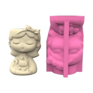 Nhiều mục đích khuôn silicon cho nhựa thủ công tự làm planter với thiết kế nữ cấp Chậu hoa làm khuôn