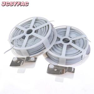 JCSYFAC 1 chiếc (50m) Dây buộc cây trong vườn đa năng màu trắng chắc chắn có lõi dây thép bọc nhựa