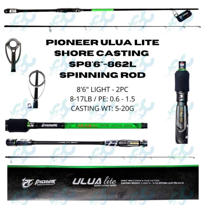 Pioneer Light action ULUA LITE PRO Shore Casting Series 862L 8ft 6 inches Spinning  Fishing Rod