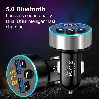 Tẩu Sạc Bluetooth 5.0 MP3 Đa Năng Sạc Nhanh Xe Hơi QC 3.0 Nghe Nhạc FM gọi rảnh tay sạc pin diện thoại đèn led đo điện áp ô tô