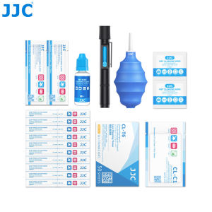 JJC Cameras Cleaning Kit Use For CamerasContain Lens Cleaning LiquidPowerful Air-BlowerMicrofiber Cleaning ClothLens Cleaning TissueWet Cleaning WipePointed Tip Cotton Swab