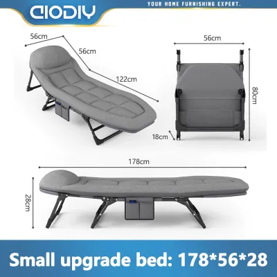 AIODIY Original 2 in 1 Folding chair and Folding bed 300KG Load Bearing Outdoor Folding chair Bed Brand New Multifunctional reclining chair Office nap bed Easy to carry multifunction without installation freely adjustable Folding does Folding beach chair