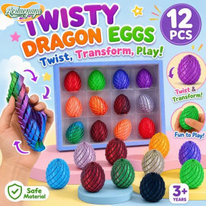 Aoduoyaya 3D Printed Dinosaur Egg Fidget Toy Articulated Twist Stretch Dragon Tail Desk Display Gift