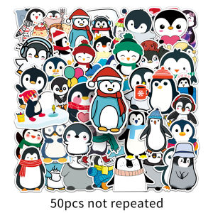 50pcs Cute Animal Penguin Sticker Water Bottle Laptop Diary Decorative Waterproof Vinyl Cartoon Sticker