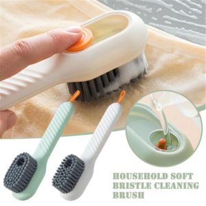 2pcs/set Multifunctional Liquid Shoe Brush Cleaners Soap Dispenser Cleaning Brush for Footwear