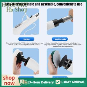 【HPS】 Wireless Electric Spin Brush with Extendable Handle and 2 Speed Modes for Home Deep Cleaning