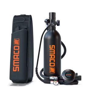 SMACO 1L Mini Scuba Tank Reusable Lung Air Cylinder Kit Portable Underwater Exploration Diving Tank For Emergency Backup Use