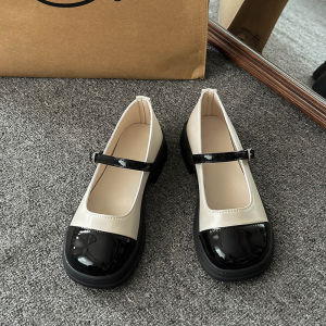 YoungShoes รองเท้าแฟชั่นสตรี รองเท้า Mary Jane รองเท้าส้นสูงแบบลำลองพื้นหนา 3 ซม. วัสดุ PU