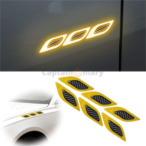 6PCS/Set 3d Car Reflective Sticker Bumper Anti -Scratch Safety Warning Exterior Car Accessories