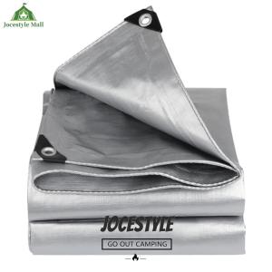 [Jocestyle Mall] Multipurpose Outdoor Tarpaulin with Grommets and Reinforced Edges Silver Reflective Tarps Resistant for Car Roof Camping