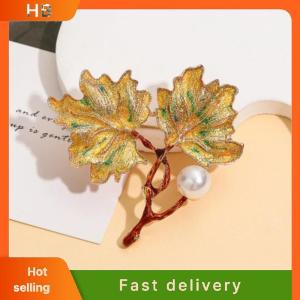 HB Vintage Elegant Maple Leaves Brooches For Women Clothing Coat Jewelry Accessries Gifts