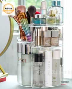 Makeup Organizer 360 Degree Cosmetic Case Storage Box Rotating Plastic Adjustable Rack