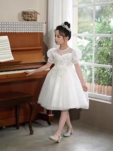 Váy trẻ em mùa hè váy công chúa sinh nhật váy hoa cao cấp cho bé gái váy dạ hội phồng bằng vải tulle váy biểu diễn piano cho bé gái