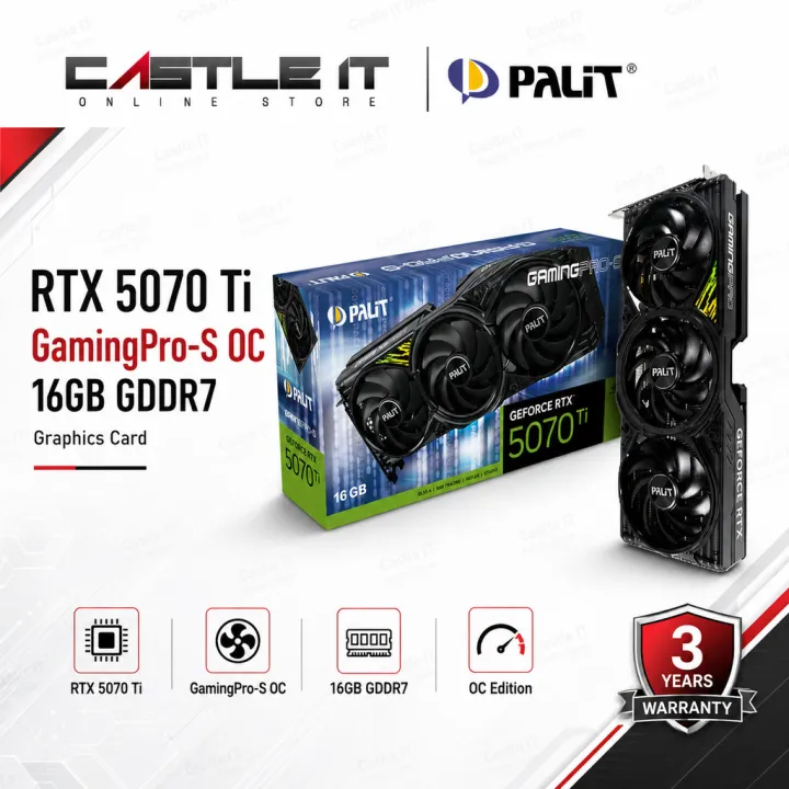 PALIT GeForce RTX 5070 Ti GamingPro-S OC 16GB GDDR7 Graphics Card