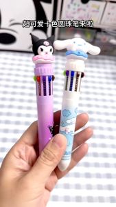 Pen Bola Strawberry Bear Ballpoint Pen 0.7mm 10 Colors Cute Multicolor Writing Art School Stationery