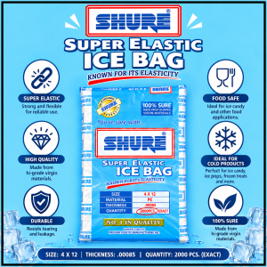 SHURE Super Elastic Ice Bag 4 x 12 PE | 2000 PCS/Bundle | For Ice Ice Tubig & Drinks