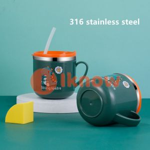 I know Stainless steel Childrens Milk Cup With Graduated Double-layer Straw Cup (250ML)