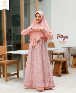 Gamis Terbaru 2023 Alisya Dress Mom Bahan Shaqillah Hq Mix Cey Crinkle Airflow NyamanAdemRingan Stok Terbatas