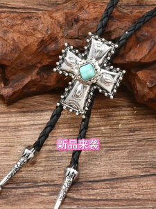 Western Design Bolo Necktie Punk Braided Shoestring Necktie Bolo Tie Western Cowboy Necklace Accessory