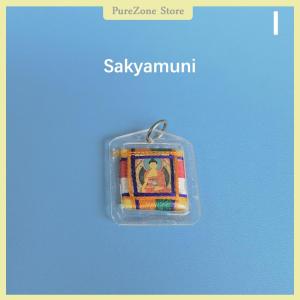 [PureZone] Tibetan Tangka Green Tara Buddhism Keychains Small Pendants Pocket Fengshui Key Chain Decoration
