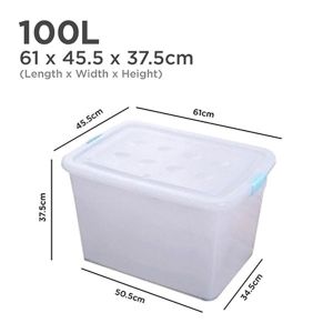 🇸🇬NestHome🇸🇬 TRANSPARENT Storage Container - Stacking Storage Box 40L 65L 100L 145L PP Plastic
