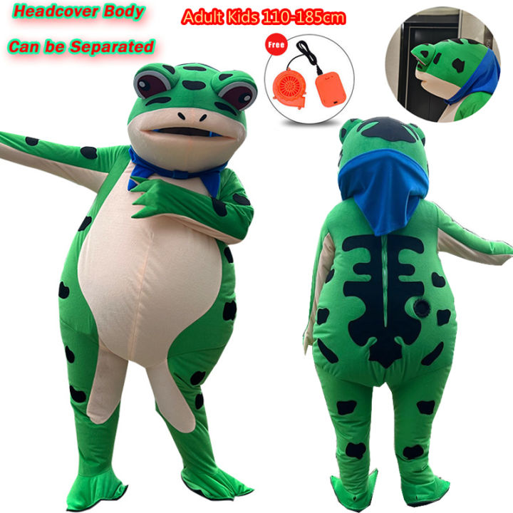 Adult Kids Frog Inflatable Costume Headcover Body Can be Separated Frog ...