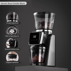 BINCOO Automatic Burr Mill Coffee Grinder Electric Coffee Bean Grinding With 34 Adjustable Gears for Espresso French Press Drip Coffee Voltage Universal