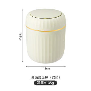 Desktop Trash Can With Lid – Plastic Tabletop Bin For Office Bedroom Desk Organizer